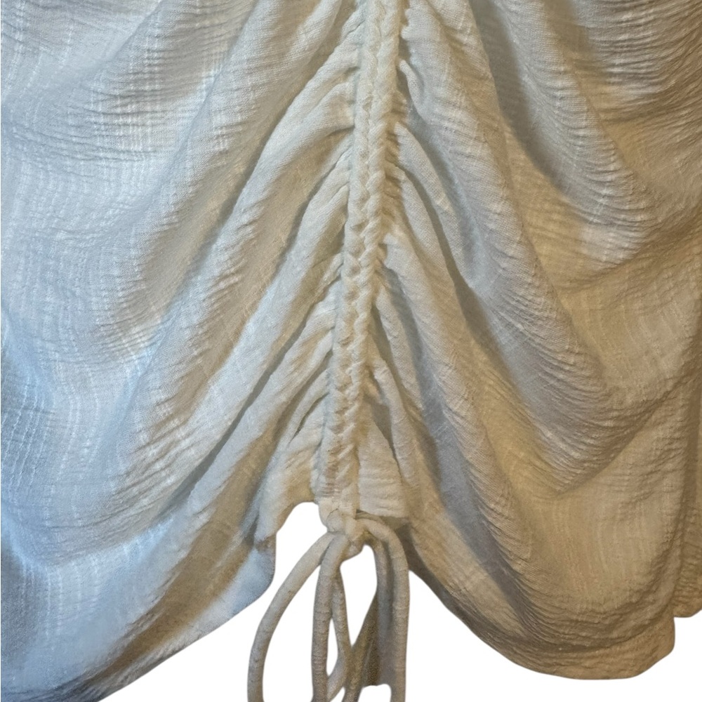 NWT Max Studio Women's Ivory Ruched Top  LARGE   #7 - Picture 3 of 8